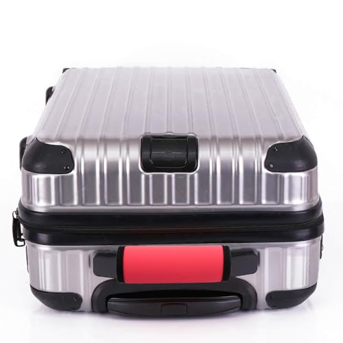 Image of Neoprene Luggage Handle Wraps for Traveling Bright Color Luggage Tags|Handle Wraps|Handle Covers (Tomato)