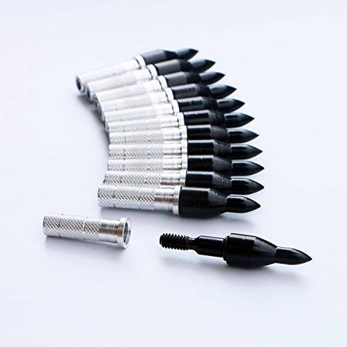 TIGER ARCHERY Aluminum Inserts .244/6.20mm& Bullet Field Points 5/16 Archery Practice Tips for Carbon Arrow Shaft… (Inserts&Points 12pcs) - Thumbnail 4