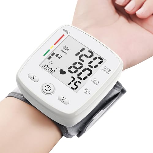 Blood Pressure Monitor Digital Wrist BP Machine Automatic BP Cuff with 2 Users 180 Memory Voice...
