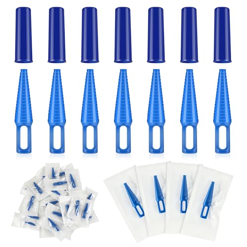 TrelaCo 30 Sets Catheter Plugs Tube Tip Protector Cap Individually Package Adapter Catheter Supplies, Blue