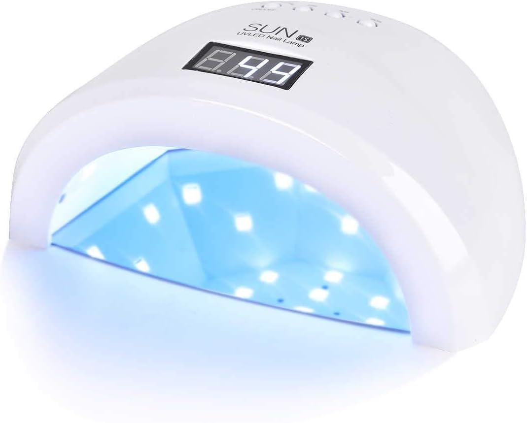 SQUADO - Lampada Uv Led Da 48W X Ricostruzione Unghie Con Display Timer + Sensore