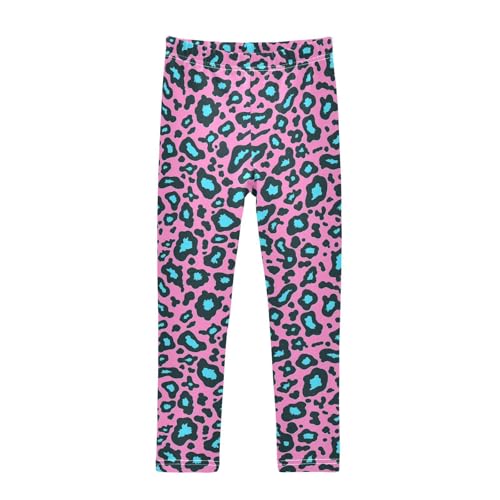 Wusikd Leopard Print Girls' Leggings Toddler Doodles Pink Kids Yoga Pants Dance Active Tights 4T