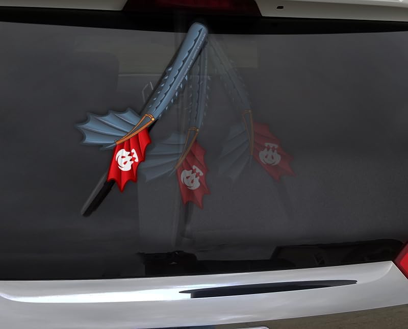 Dragon Trainer Tail WiperTags Attach to Rear Vehicle Wiper. Double sided. Quality Made in USA. UV Protected and All-Weather Resistant. image 5