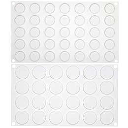 Flat Round Disc Silicone Mold Baking Tray 2 Sizes for Mini Tart Cookie Dessert Chocolate Caramel Candy Epoxy UV Resin Jewelry Soap