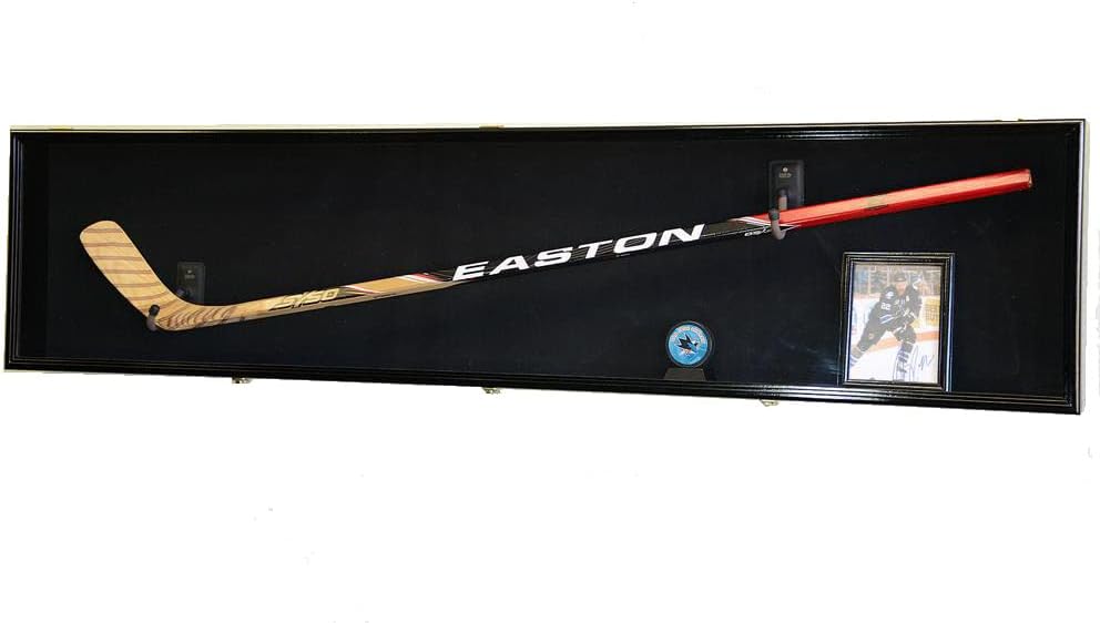 Hockey Stick Puck Display Case Rack Holder Full Size Wall Mounted