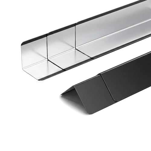 Image of 2x2x48 Inch 304 Stainless Steel Wall Corner Guards (5-Pack) Heavy Duty Rounded Corner Protector, Smooth Folded Edge Design for Wall Protection 90 Angle Metal Edge Black Guard Stainless Steel Slab