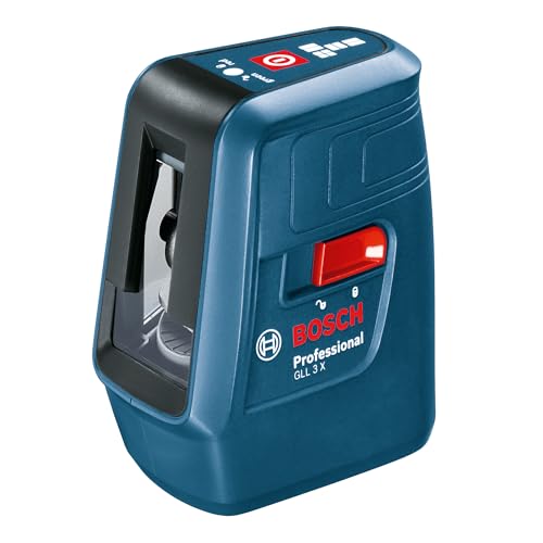 Bosch Professional GLL 3X Line Laser – 15m – Self Levelling – Interior Tool (4 x 1.5 v LR6 battery) (Blue)