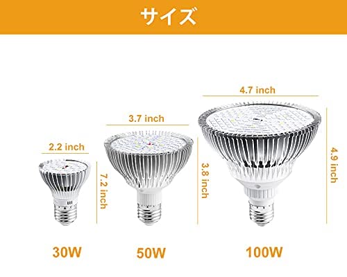 Bulbright 植物育成LEDライト E26口金 フルスペクトラム 100W相当 プラントライト 植物育成用ランプ 水耕栽培ライト 室内用ライト 省エネ 長寿命 ガーデニング 家庭菜園 園芸用品 (100W) の商品画像 6