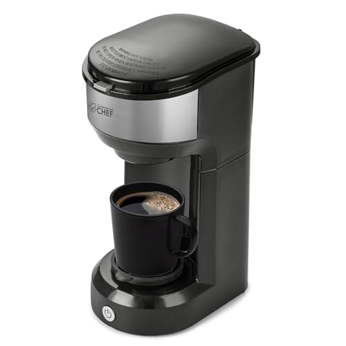 Commercial CHEF Coffee Machine, Single Serve Coffee Maker, Portable Coffee Maker Single Serve with 13 Ounce Water Tank & One Touch Button for Coffee Brewing