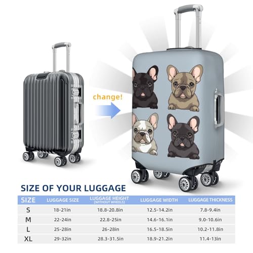 Travel Luggage Cover french bulldog Suitcase Protector Elastic Washable Stretch Suitcase Protector Anti-Scratch Travel Suitcase Cover Fit 18-32 Inch Luggage2