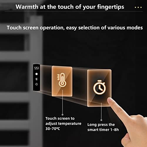 Towel Warmer/Towel Warmer Bathroom Accessories 4 Bars Electric Heated Towel Rack with Temperature & Time Control, Wall-Mounted Heated Towel Rail with Folding Shelf, Aluminum Alloy,White,Hardwired