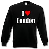  Sweatshirt I Love London Größe S Farbe Schwarz Druck Weiss
