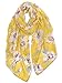 GERINLY Scarves for Women Bright Florals Fashion Head Scarf Cotton Wraps and Shawls for Travel Beach Cover Up (Yellow)