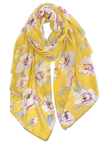 GERINLY Spring Lightweight Scarves Fashion Flowers Print Women Shawl Wrap