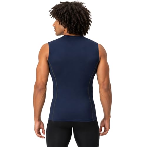 Image of DEVOPS 3 Pack Men's Athletic Compression Shirts Sleeveless | Gym Training, Running, Moisture Wicking, Compression Fit, 4-Way Stretch, UPF 50+, Sleeveless