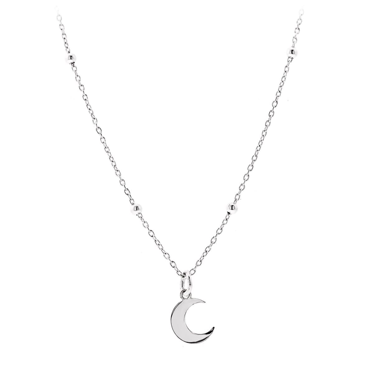GLORIA JOYAS Collar Luna en Plata de Ley 925 - Joyas para Mujer - Hecho en España - Ideal para regalo
