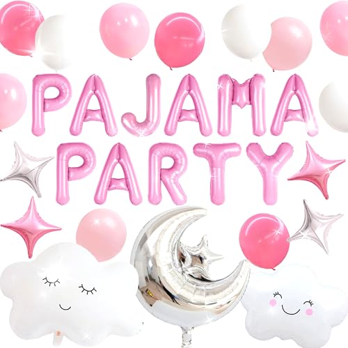 LaVenty Pajama Party Decoration Sleepover Party Supplies Girls Moon Star for Girls Pajamas Slumber Night Out Party Decoration for Birthday Baby Shower Bridal Shower