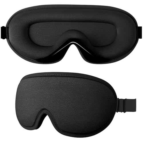 Supefisher Schlafmaske für Frauen & Herren, 2024 Upgrade 3D Schlafmaske für Seitenschläfer, 100% Lichtblockierende Schlafbrille, Verstellbares...