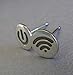 Computer Techie Wi-Fi Power Symbol Stud Earrings Polished Sterling Silver Handmade in USA