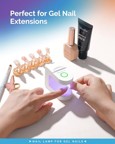 Image of MelodySusie Mini UV Nail Lamp P-ART04G for Single-Finger Quick Touch-Ups | Cordless, Smart Sensor, 30s /60s Timers, Flash Cure Rhinestone Glue, Gel-X