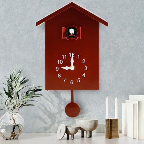 Eummy Cuckoo Clock with Chimer Minimalist Cuckoo Sound Clock with Pendulum Delicate Cuckoo Clock Bird House Battery Powered Cuckoo Wall Clock for Wall Art Home Living Room Kitchen Office Decoration Eummy Cuckoo Clock with Chimer Minimalist Cuckoo Sound Clock with Pendulum Delicate Cuckoo Clock Bird House Battery Powered Cuckoo Wall Clock for Wall Art Home Living Room Kitchen Office Decoration