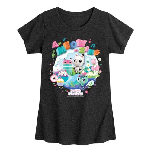 Gabby's Dollhouse - A Meow Zing - Toddler and Youth Girls Fitted Short Sleeve Graphic T-Shirt