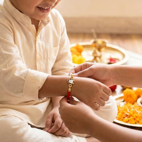 Image of GIVA 925 Silver Golden Penguin Joy Rakhi | Raksha Bandhan Rakhi for Kids | Gift for Couple | With Certificate of Authenticity and 925 Stamp