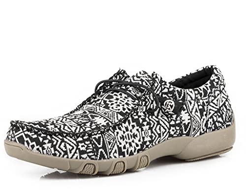 Roper Ladies Aztec Canvas Chukkas 8 B Black