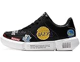 GNEDIAE Herren GNEA77 Low-top Basketball Schuhe Outdoor Anti-Rutsch Sneaker Atmungsaktiv Ausbildung Turnschuhe Sportschuhe Laufeschuhe Verschleißfeste Dämpfung Basketballstiefel Schwarz 44 EU