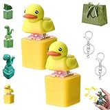 Lizard Keychain Sound 2026 New Lizard Button Keychain, Rechargeable Quacking Duck Fidget Toys, Keyring Anxiety Stress Relief Toy with Sound Lights for Office Travel Use (H)