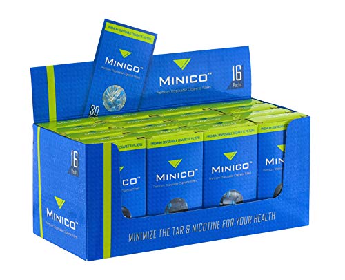MINICO Premium Zigarettenfilter 8mm Regular für Raucher,Box(480 Stück) Zigarettenfilter aufsatz|Zigarettenfilter Halterung|Teer Filter|Nikotin Filter|Plastik Mikro Filtrationssystem|Zigarettenspitzen Cover