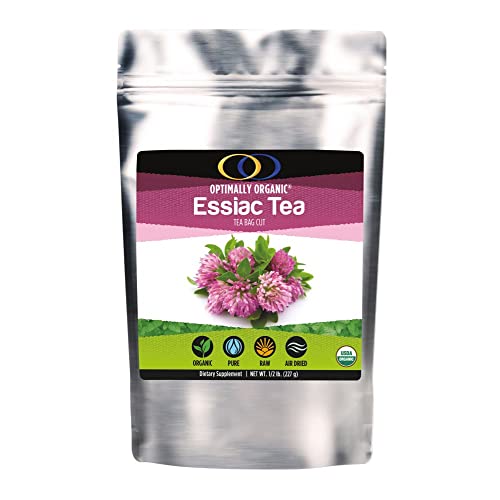 Optimally Organic ESSIAC Tea – Tea Bag Cut – 8 Herb Prized Rene Caisse Recipe! – USDA Certified Organic – Burdock Root – Sheep Sorrel – Blessed Thistle – Kelp – Watercress – Red Clover – Slippery Elm – Turkey Rhubarb Root