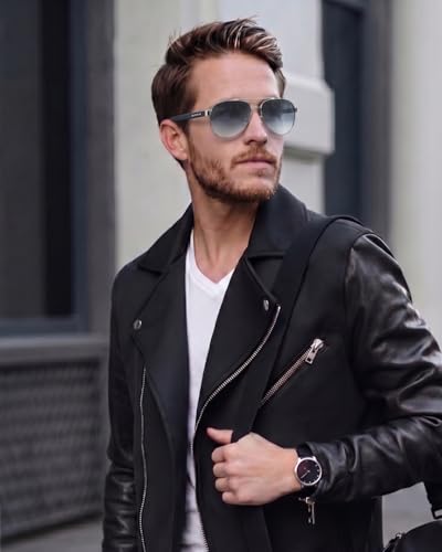 Image of THE MEN THING 2173 STEALTH PILOT - Aviator Style - HD Polarised Sunglasses for Men - UV400 Protection, Stainless Steel Frame