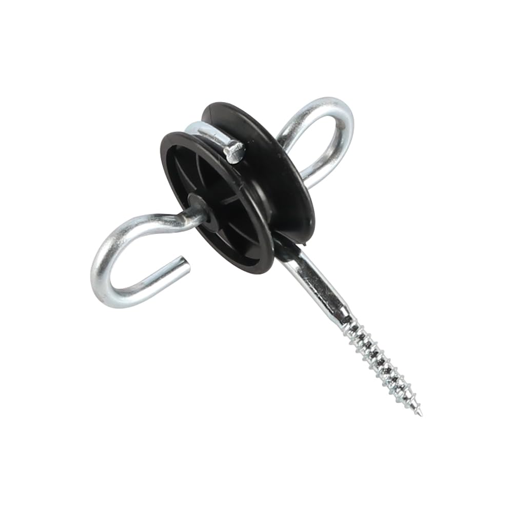 Sarini 10 Pezzi isolatore di Ancoraggio del cancello isolatore a Gancio per Recinzione elettrica a Doppia Faccia isolatore a Vite per Pali in Legno connettore Maniglia di Ingresso Durevole