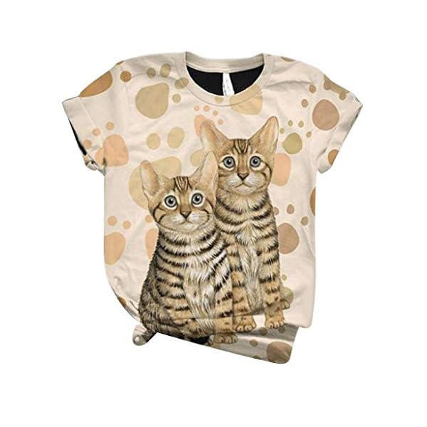 Plus Size Sweatshirt for Women Short Sleeve 3D Animal Printed O-Neck Tops Comfy Outdoor Thin T-Shirt Blouse