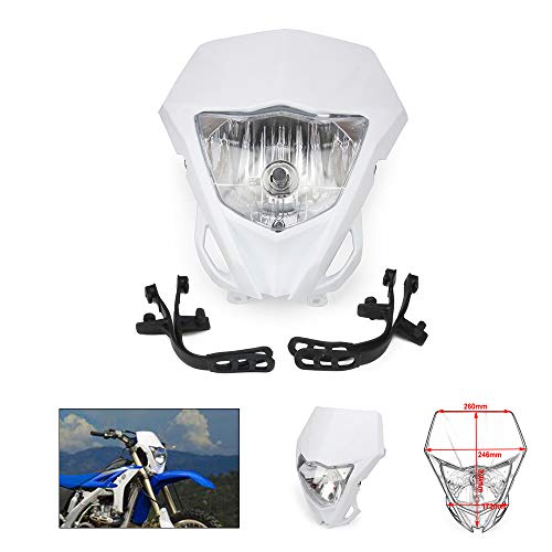 Un Xin H4 12 V 35 W Moto Universel Phare Head Light Lampe Frontale Street Fighter Pit Dirt Bike Motocross Enduro Supermoto (Blanc)