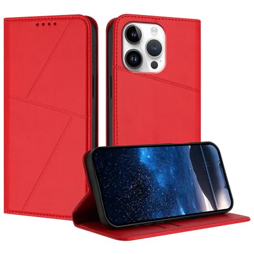 Étui pour iPhone 14 Plus rouge : le portefeuille cuir idéal pour vos sorties urbaines