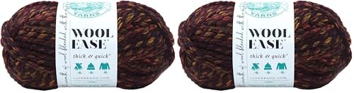Image of Lion Brand Yarn Wool-Ease Thick & Quick Yarn, Soft and Bulky Yarn for Knitting, Crocheting, and Crafting, 1 Skein, Harvest (Pack of 2)