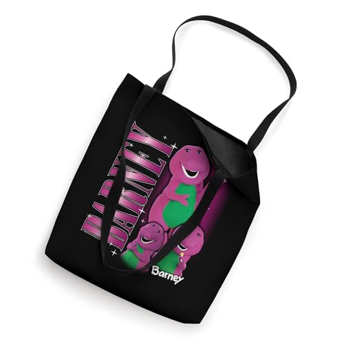 Barney - Bolsa tote con collage de dinosaurio púrpura vintage 90s miniatura 2