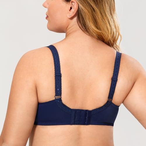 Image of DELIMIRA Women's Plus Size Full Coverage Underwire Unlined Minimizer Lace Bra