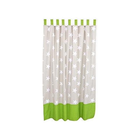 Cortina KraftKids de estrellas blancas sobre lunares blancos sobre verde Cover