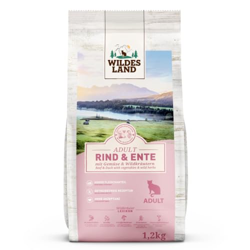 Wildes Land - Rind und Ente - Classic Adult Trockenfutter für Katzen - 4X 12kg