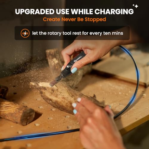 Image of HARDELL Mini Cordless Rotary Tool, 4V 5-Speed Portable Rotary Tool with 43 Accessories, Type-C Charging DIY Craft Tool for Sanding,Carving, Polishing, Jewelry,3D Priting