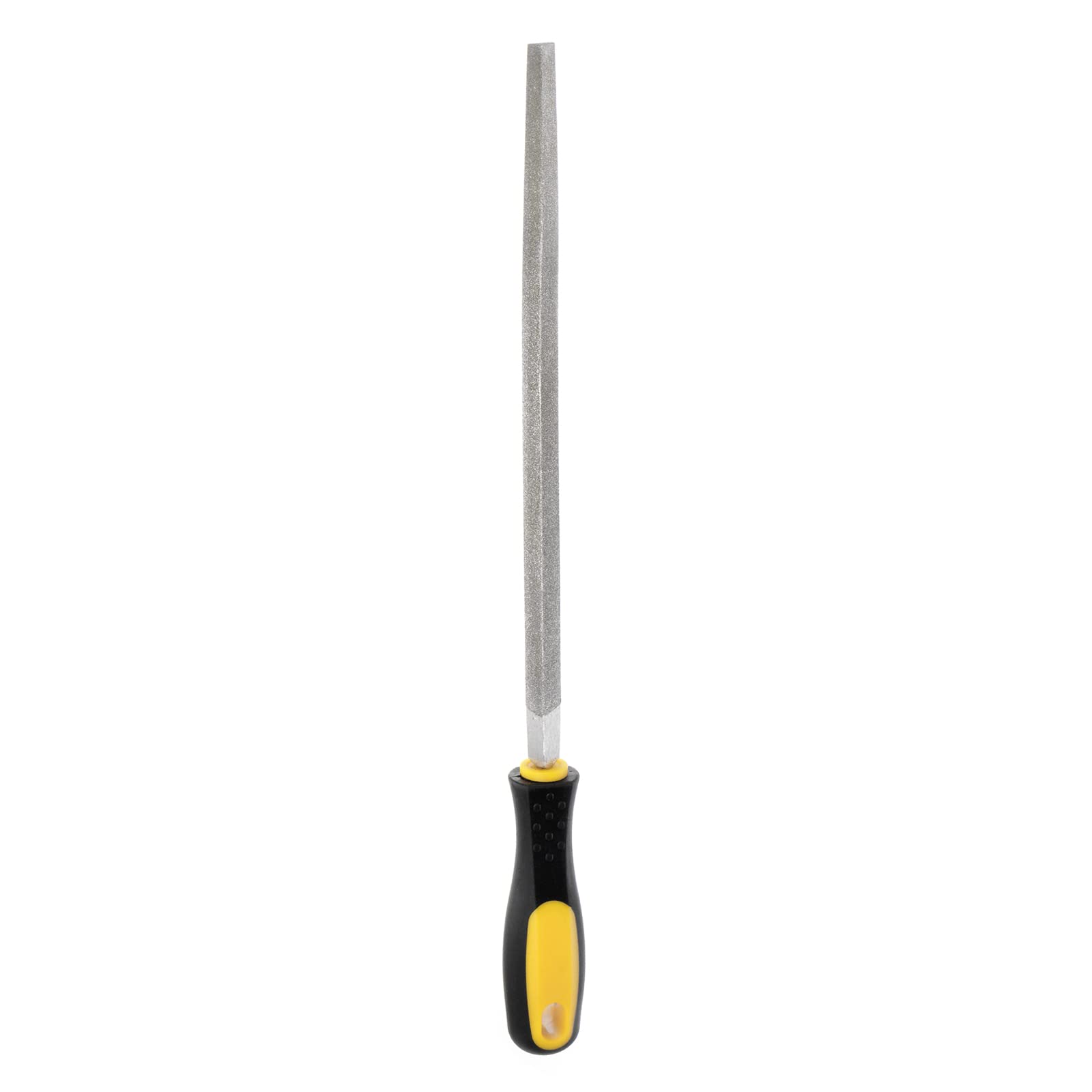 sourcing map Diamond Coated File 10 Inch 80 Grits Triangle Files Tools with Plastic Handle for Metal Glass Wood Stone Grinding Polishing Engraving