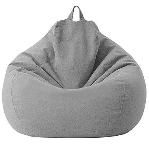Bigzzia No Filler Bean Bag Chair Sofa Cover,No Filler Bean Bag Chair Cover for for Adults and Kids,Recliner Gaming Bean Bag for Home Garden Living Room (Grey, L:(39.37x47.24))