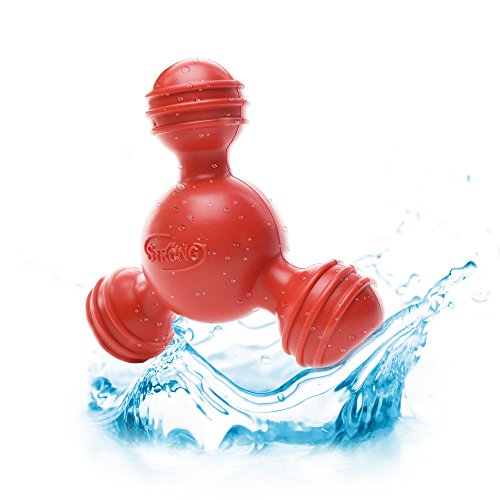 BITE: Tri-Ball ; Floating Pool Toys for Dogs – Durable Rubber Water Toy (Size: Medium Dog Toys) (Color: Red)