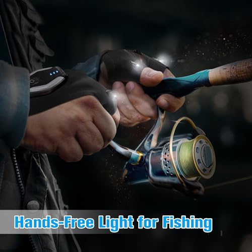 Valentines Day Gifts for Him, LED Flashlight Gloves, Mens Valentines Gifts for Men Dad Husband Boyfriend, Anniversary Birthday Gifts for Camping Essentials Cool Gadgets Tools for Fishing Repairing