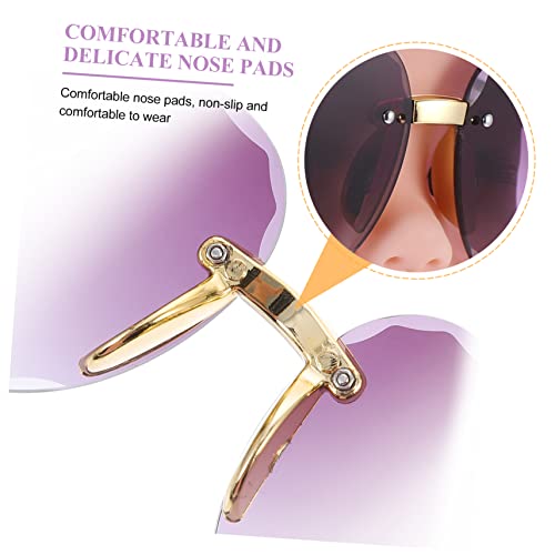 Heart Shaped Rimless Sunglasses for Transparent Gradient Gray Lens Eyewear Frame Party Accessory for Boys and Colorful Design for Summer and Birthday Events4