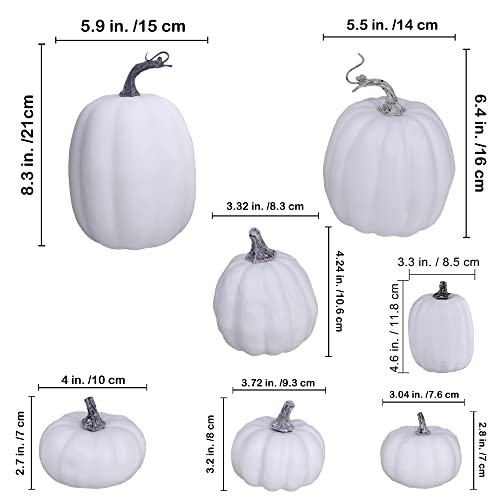 image for Winlyn Artificial White Pumpkins Bulk Faux Harvest Pumpkins for Fall W