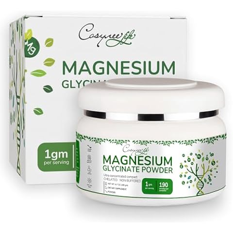 Cosynee Magnesium Glycinate Powder | Ultimate Calming Magnesium Supplement, Potent Magnesium Powder Supplement (6.7oz (190g)) Cover